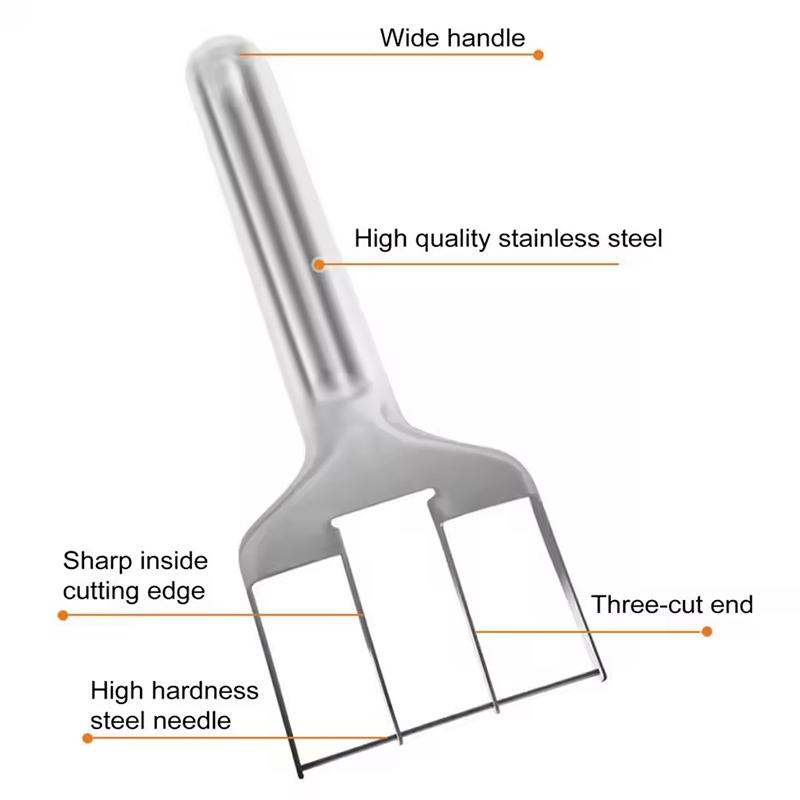 Stainless Steel Watermelon Fork Slicer Fruit Divider Professional Watermelon Cutter Dual-Use Fruit Cutting Fork