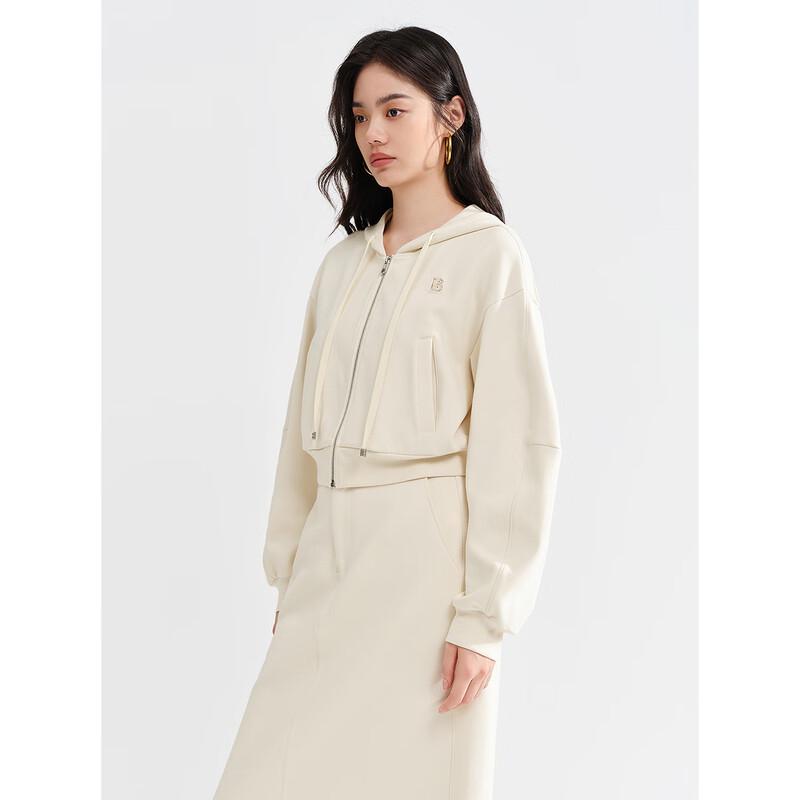 PEACEBIRD Women's Autumn Short Hooded Sweatshirt & Skirt Set