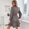 2026 Autumn/Winter European & American Fashion Floral Ruffle Long Sleeve Dress for Women