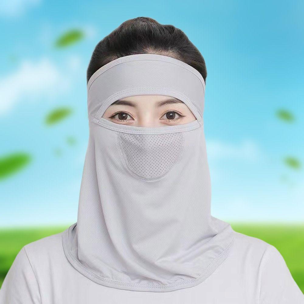 New Ice Silk Cycling Face Mask Thin Breathable Ice Silk Face Mask Uv Sun Protection Face Cover Men Women