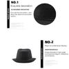 Short Brim Fedora Hats Classic Hat with Bands Solid Color One Size Fit Most