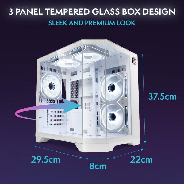 Vibox IV-607 Gaming PC Complet • 23" Écran • Ryzen 7 5700X 4,6 GHz • AMD RX 9060 XT 8GB • 16GB RAM • 1TB SSD • Windows 11 • WiFi