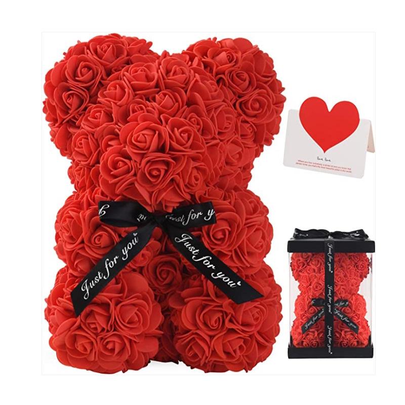 Eternal Rose Bear 25cm - Mother's Day & Valentine's Gift In Gift Box