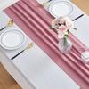 Chiffon Tischläufer 70 x 300cm, Weiche durchsichtige Tischfahne für Hochzeitsfeier Bankett, Elegante einfarbige Tischdekoration