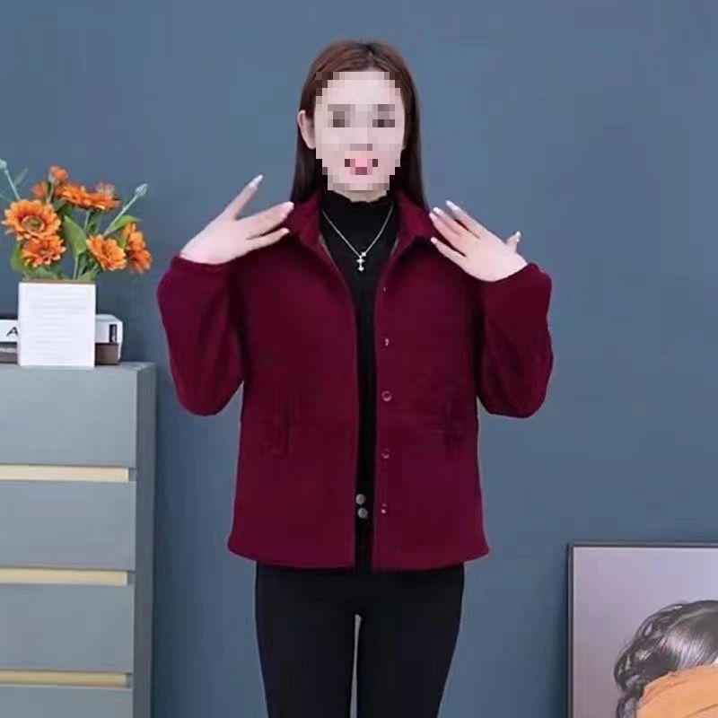 2025 New Style Corduroy Jacket for Middle-aged Women: Autumn/Winter Long Sleeve Versatile Top