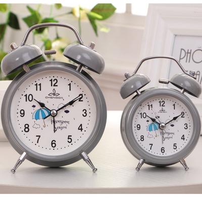 New Korean Version of Metal Alarm Clock Double Bell Candy Color Children's Bedside Alarm Clock