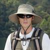 Fisherman Hat Adjustable Size Wide Brim Quick Drying Bucket Hat with Compass Design Foldable Outdoor Sun Protection Hat