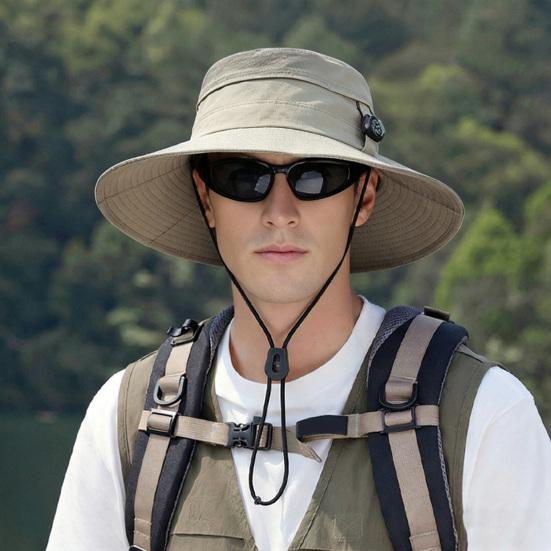 Fisherman Hat Adjustable Size Wide Brim Quick Drying Bucket Hat with Compass Design Foldable Outdoor Sun Protection Hat