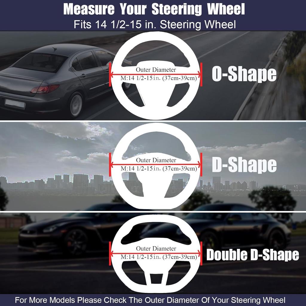 Furry Car Steering Wheel Cover, Fluffy Cover, Soft Warm Plush Non-Slip, 14 1/2-15 Inch, For Women Girls, Pink