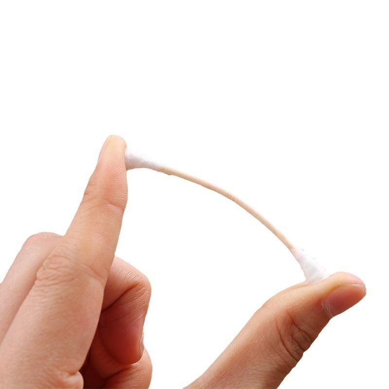 500pcs Double Head Wood Cotton Swab Nose Ears Cleaning Women Makeup Tools Lipstik Cotton Buds Tip Sticks Health Care
