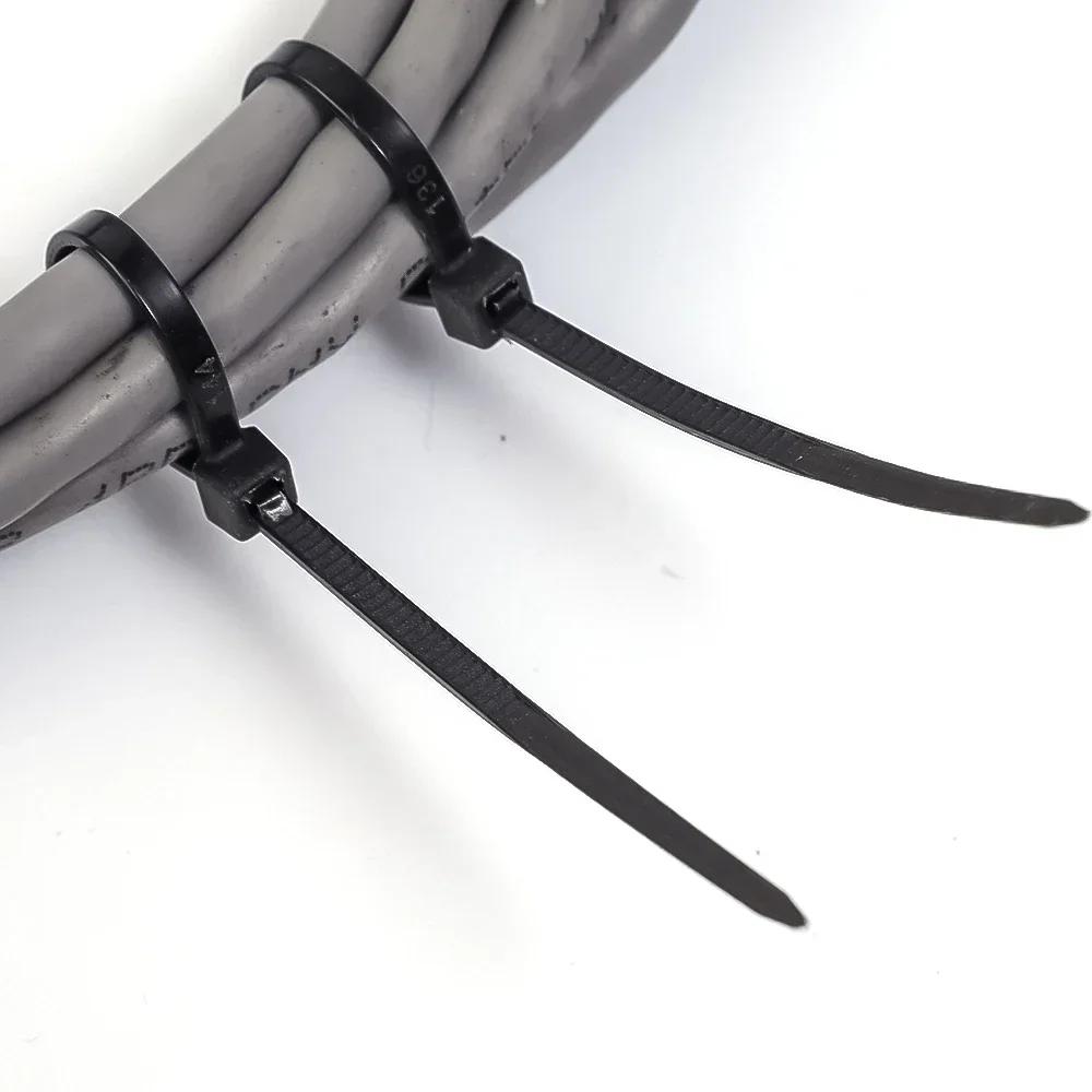 100Pcs Nylon Cable Ties Adjustable Self-locking Cord Ties Straps Fastening Loop Reusable Plastic Wire Ties For Home Office