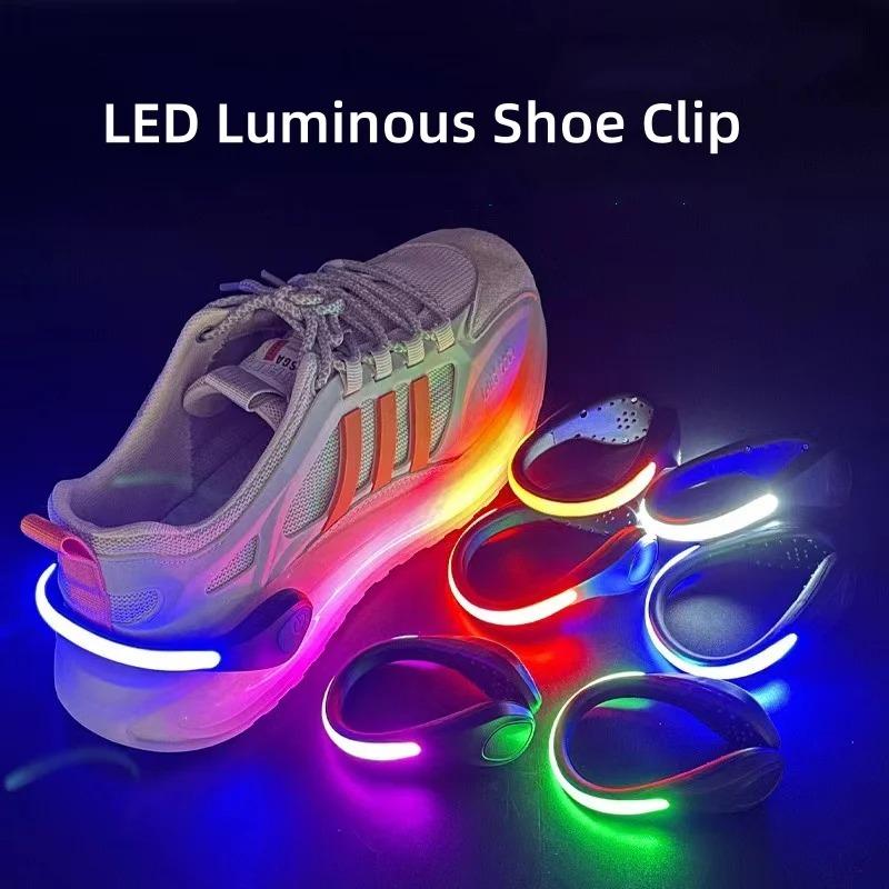 LED Luminous Shoe Clip Light Outdoor Running Cycling Bicycle RGB Novelty Lighting Safety Night Warn Lamp Glowing
