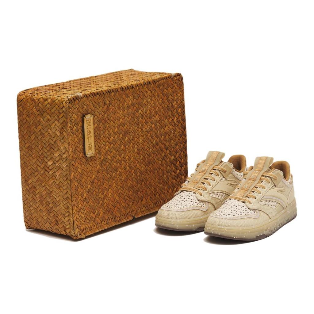 Anta Street Play Bamboo Slip Resistant Durable Breathable Low Top Skate Shoes Men Sneakers Light-Gray 112238066S-1