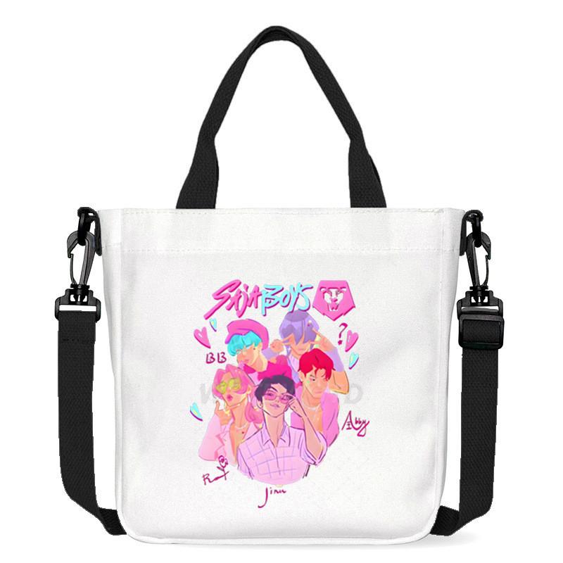 Kids Girls Kpop Hunters Derpy Rumi Zoey Mira Printed Student Lightweight Crossbody Bag Casual Canvas Shoulder Bags