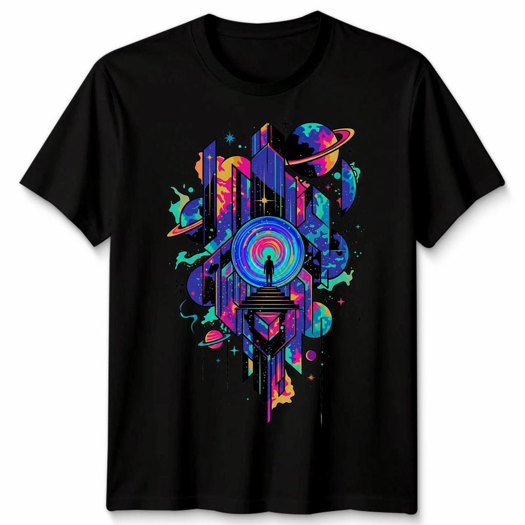 Cosmic Portal Journey Space Exploration Unisex Graphic Tee Mens Womens