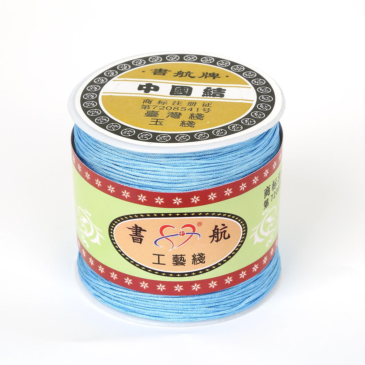 

91-274 метра Хлопковый шнур Нейлоновый шнур Нить Веревка DIY Бисероплетение Плетеный браслет Изготовление ювелирных изделий 0.8mm 91M светло-синий