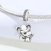 Copper Embracing Elephant Animal Beads Original Pendants Bracelet Charm Jewelry Party Diy Trendy Gifts