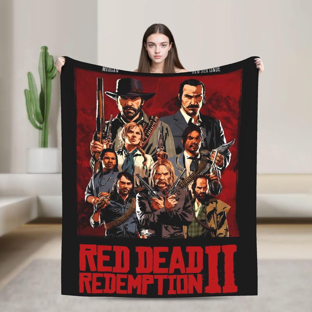 Warm Soft Blanket Travel Office Arthur Morgan  RDR 2 West Cowboy Vintage Bedding Throws  Flannel Bedspread For Sofa Bed Cover