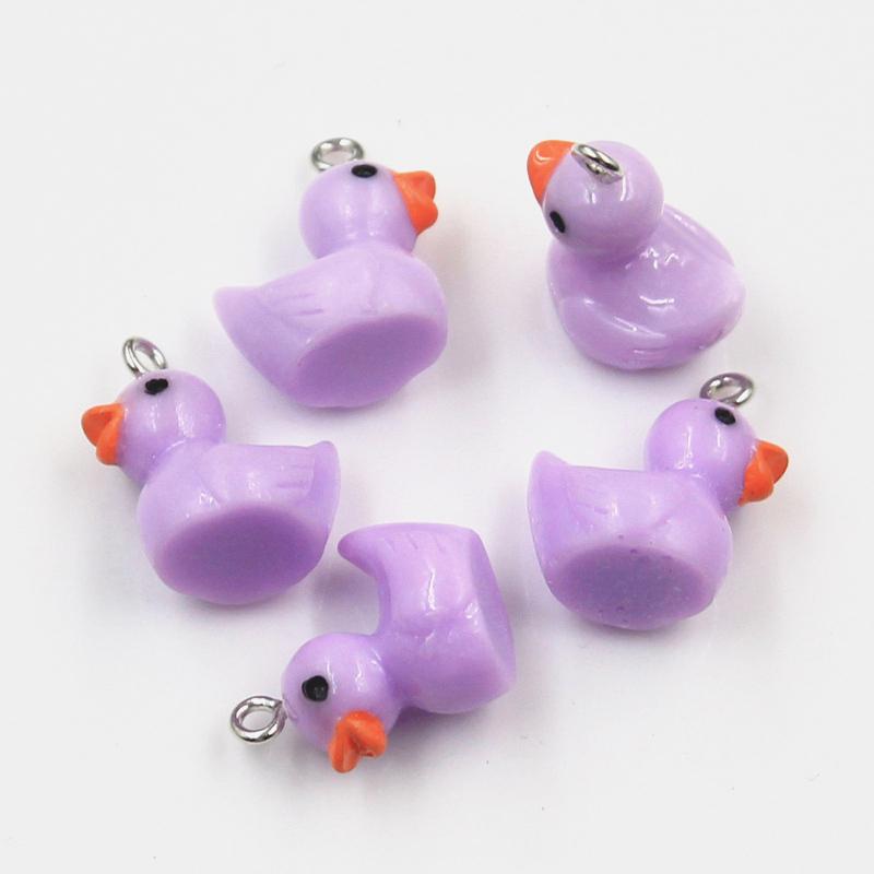10Pcs Charms 3D Colorful Duck 15X16X12Mm Pendants Crafts Making Findings Handmade Jewelry Diy Earrings Necklace