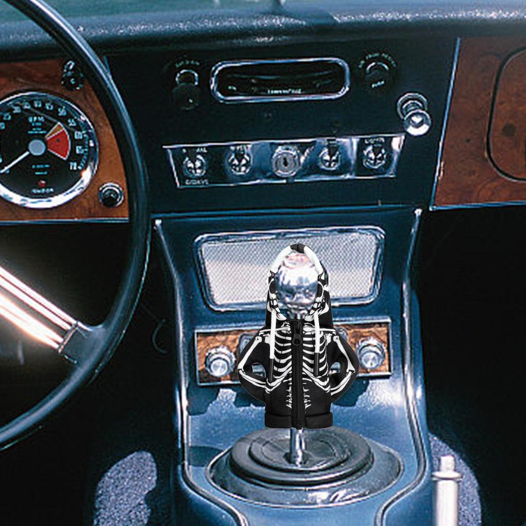 Car Shift Cover,Skull Hoodie for Gear Shift,SUV Gear Lever Knob Hoodie Skull Design |