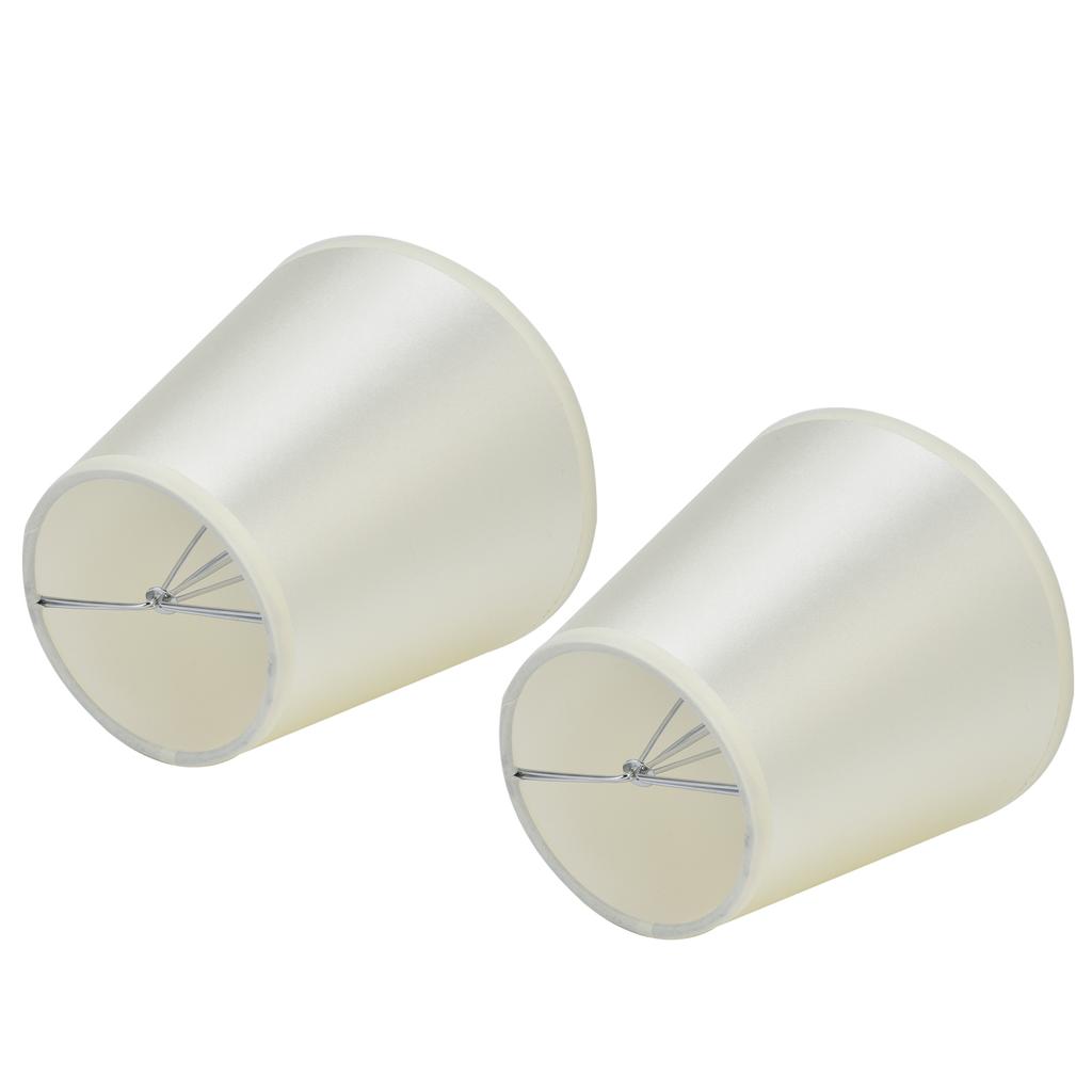 2PCS Modern Fabric Lampshade Clip On Wall Lamp Chandelier Lamp Shade for E14 Screw Table LightPT11 Beige