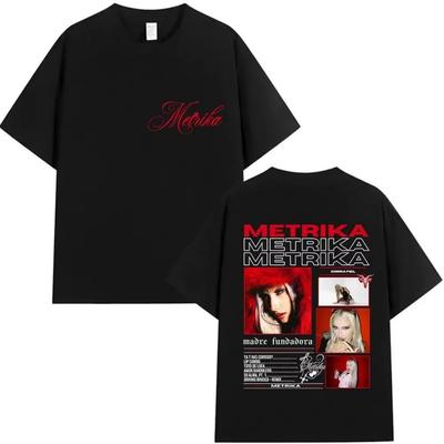 Hip Pop T-shirts New Metrika Album Cotton Hawaiian Y2K HipHop Summer Street Print Short Sleeve Fashion Oversized Streetwear