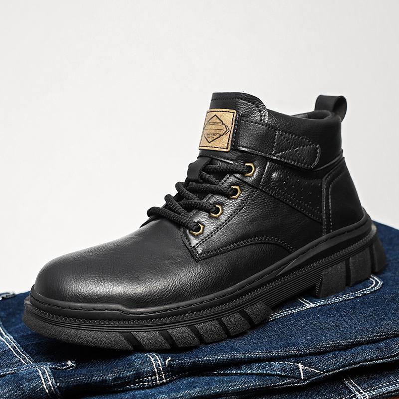 Men's High-top Leather Shoes Ankle Boots Outdoor Shoes