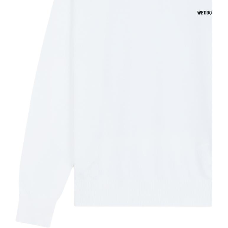 We11done Jacquard Letter Logo Basic Turtleneck Long Sleeve Knit Sweater Unisex sweater WD-KT3-23-652-U-WH