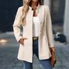Damen Wollmischung Caban Einfachreiher Kurzer Trenchcoat Stehkragen Blazer Jacke Herbst Winter Schicke Oberbekleidung