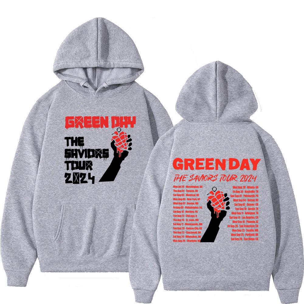 

Худи с принтом Green Day Bands The Saviors Tour Мужской Женский Модный Панк-рок Толстовка с капюшоном Высококачественный Флисовый Пуловер 3XL
