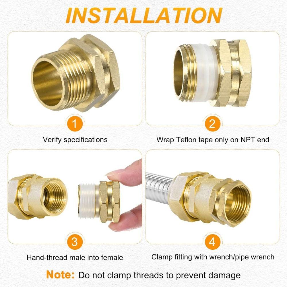 1/2" 3/4" NPT Male Garden Hose Fitting Brass Quick Connect Adapter Durable Coupling Joint