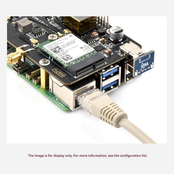 Raspberry Pi 5 PCIe to M.2 E Key with PoE Adapter - Black PCB