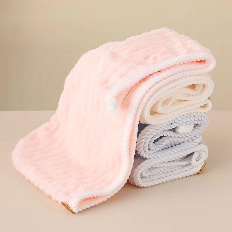 Wave Pattern Dry Hair Cap Towel Thickened Soft Strong Water Absorption Cute Quick-Drying Headband