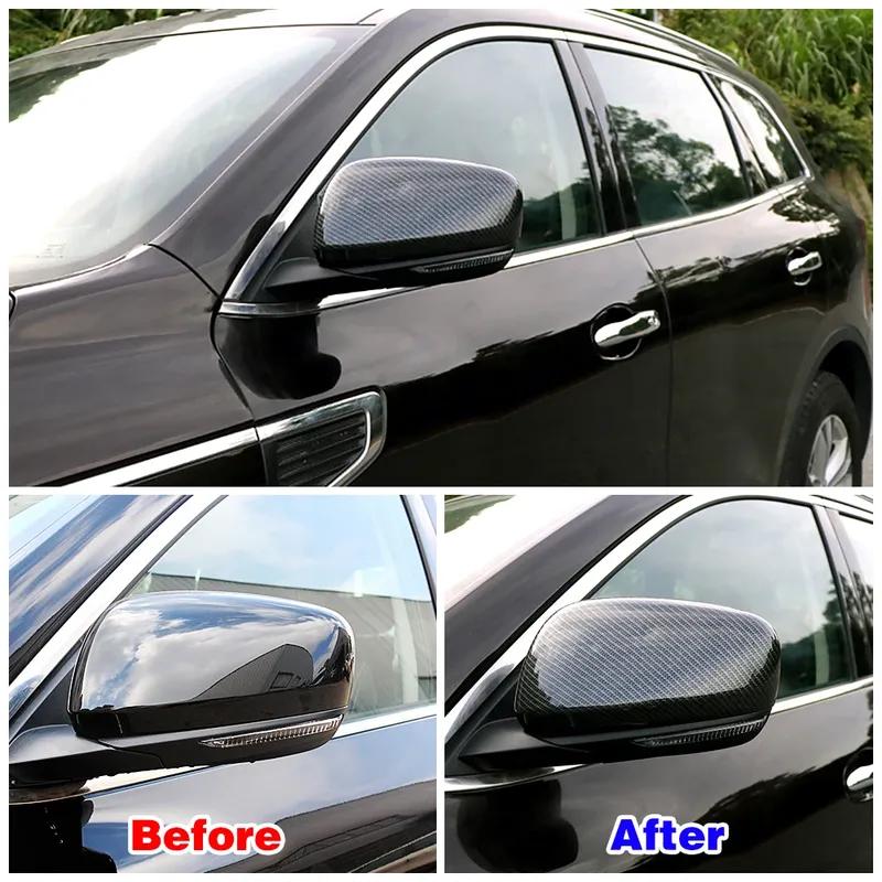 For Renault Koleos 2017- Accessories Carbon Fiber Color Side Mirror Cover Rear View Mirror Trim Sticker For Samsung QM6