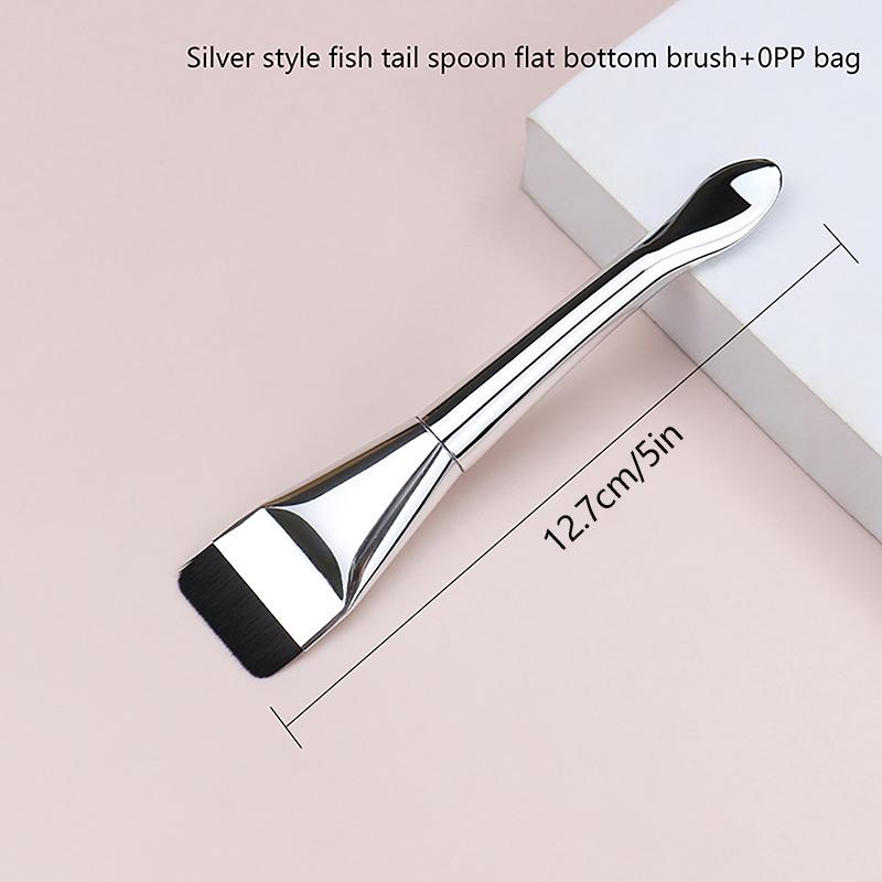 Pędzel do podkładu Silver Fish Tail Lekki i cienki pędzel do konturowania twarzy Płaski pędzel do konturowania Pędzle do podkładu w kremie