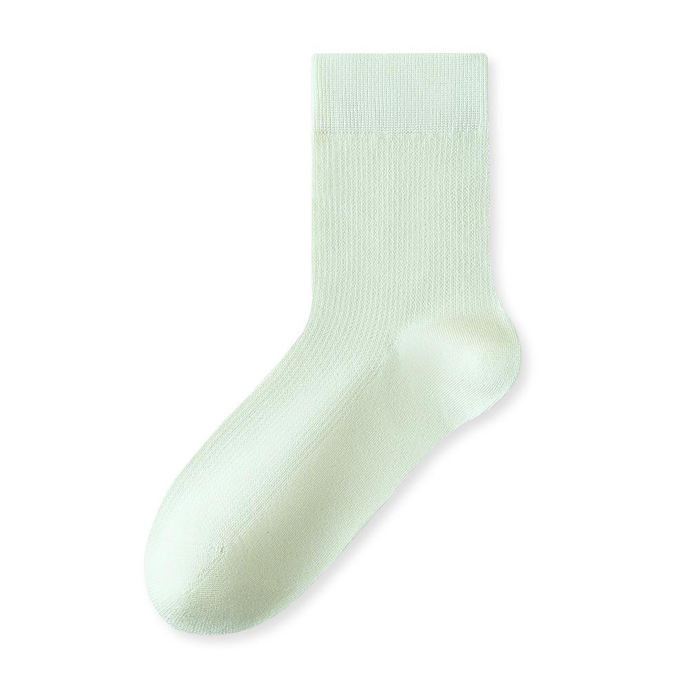 Women's Summer Thin, Cool Modal Ice Socks, Mid-calf Socks, Antibacterial, Deodorizing, Breathable, White, Boneless