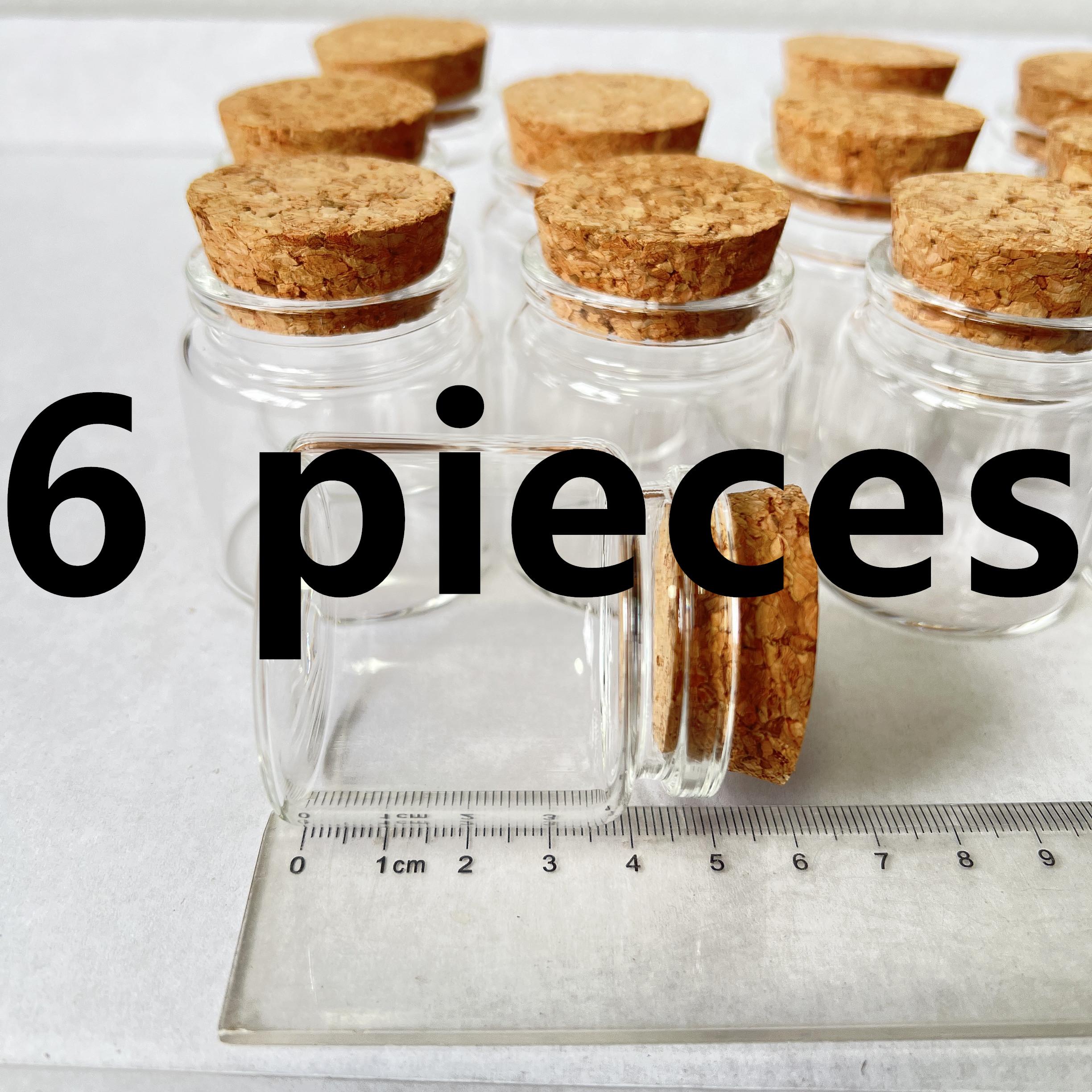 

6/12/24 PCS 50ml Clear Glass Bottles 33×47×50mm Transparent Mini Glass Jars Spice Seeds Storage DIY Crafts Candy Decor Vials