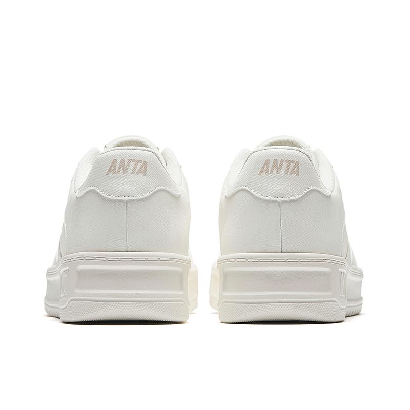 New Anta Height Increasing Abrasion Resistant Lightweight Low Top Skateboard Shoes Men's Ivory White 912528002Q-2