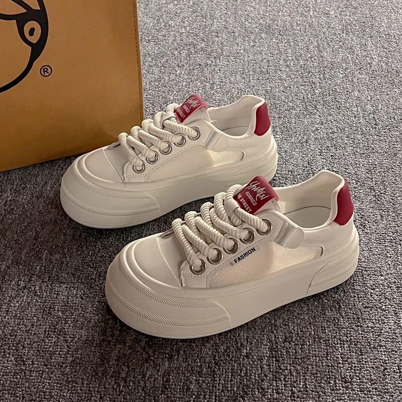 

Muffin thick-soled with skirt, little white shoes, children s 2024 new popular summer mesh shoes, breathable and thin mesh board shoes 40 бордовий