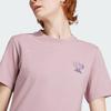 Adidas Originals Graphic Tee Cartoon Logo Print Sports Short Sleeve T-Shirt Women Tops Magical-Purple Pink IN4127