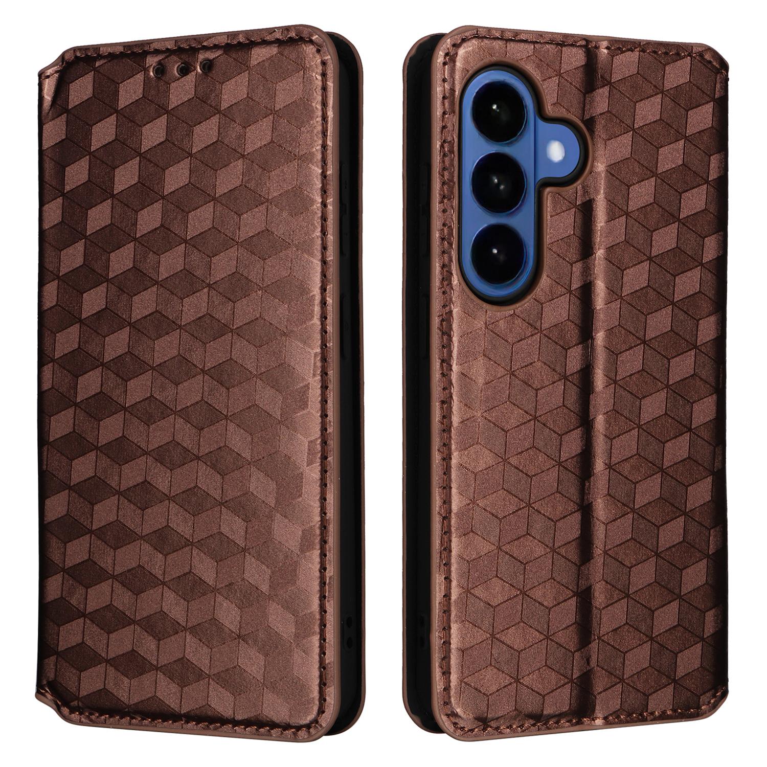 

For Samsung Galaxy S26/S26 Pro Case Wallet Rhombus Imprinted Leather Phone Cover