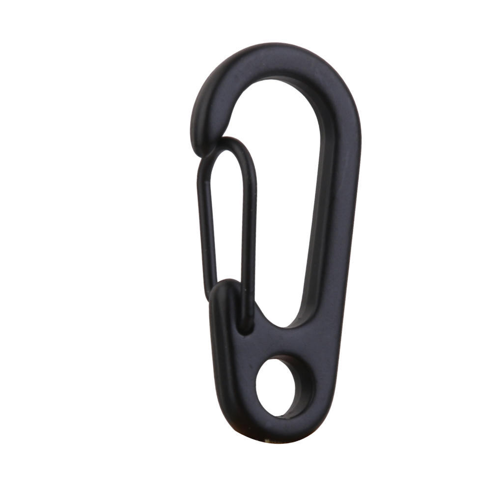 10Pcs Black Alloy Keychain Snap Buckle Carabiner Camping Hiking Spring Hooks