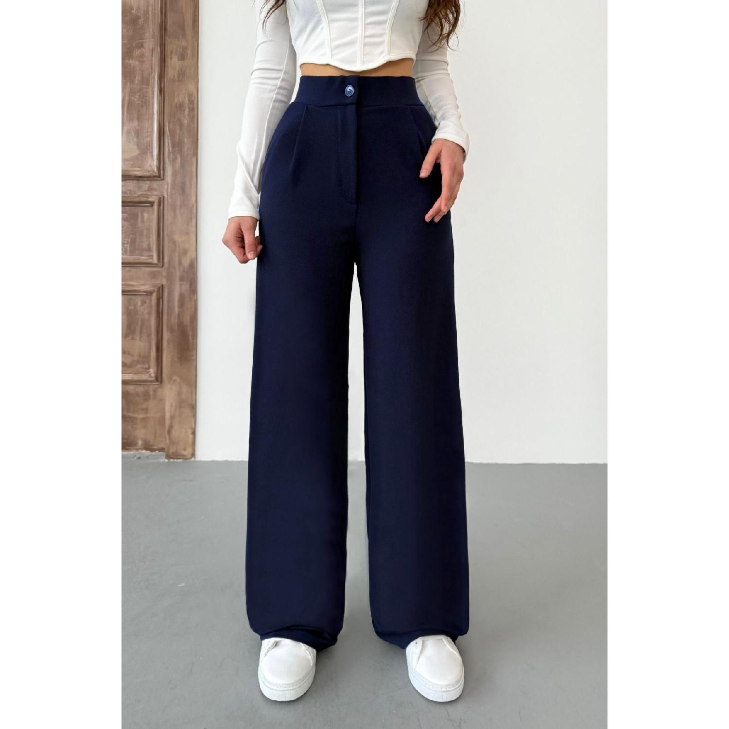 

Woman Navy Blue Lycra Palazzo Set S