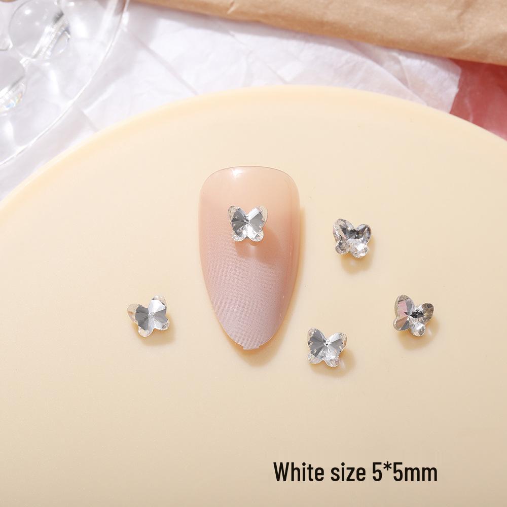 Nail Art Crystal K9 Rhinestone Butterfly Decorations, 5mm Aurora Glitter
