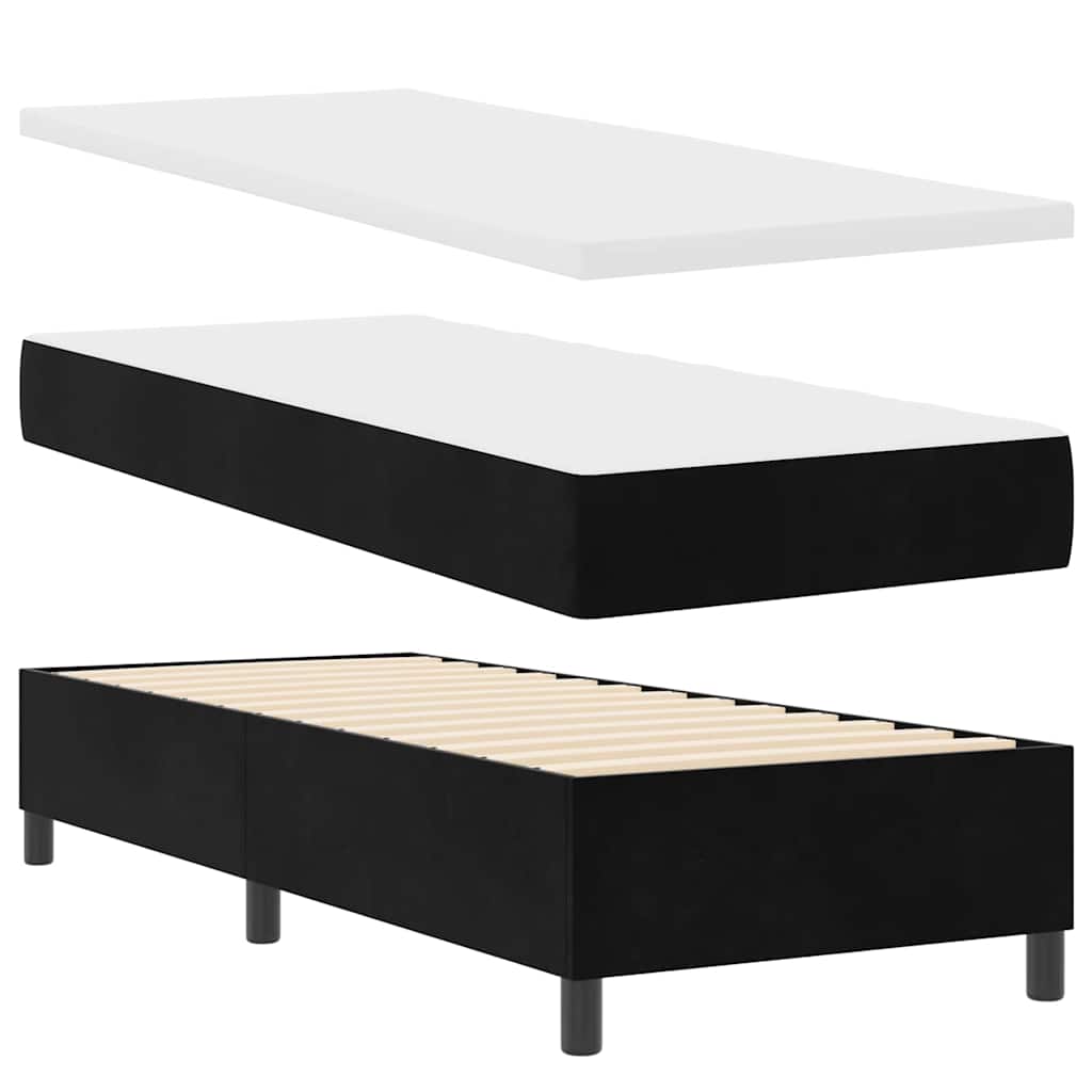 Box Spring Bed with Headboard Black 200 X 80 Cm Velvet