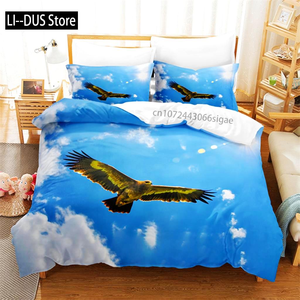 Blue Sky Eagle Queen Bedding Set Duvet Cover Set Bedding Digital Printing King Size Duvet Cover Set Bedding Set