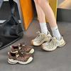 European products popular red dad shoes women 2025 new mesh breathable jogging shoes thick-soled heightening casual sports shoes