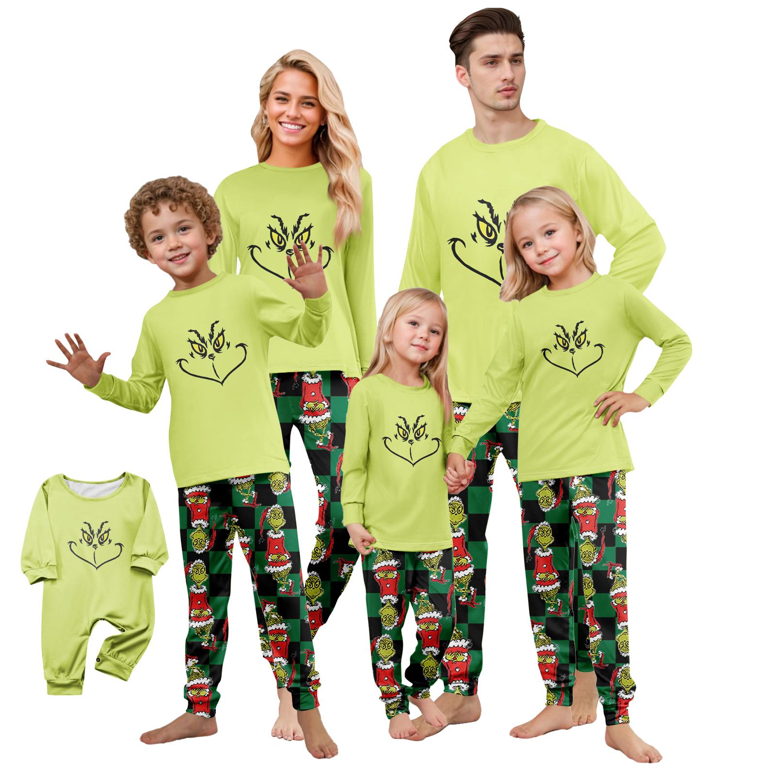 

Комплект для дома с рождественским принтом для родителей и детей, топ с длинными рукавами и штаны