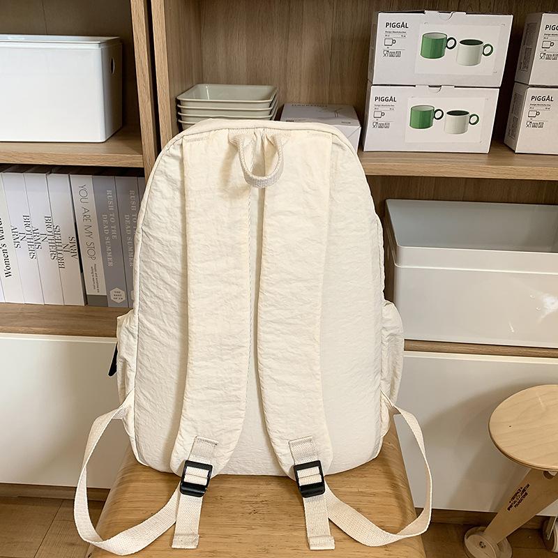 School bag Korean version ins style simple junior high school student computer school bag solid color travel backpack versatile casual backpack