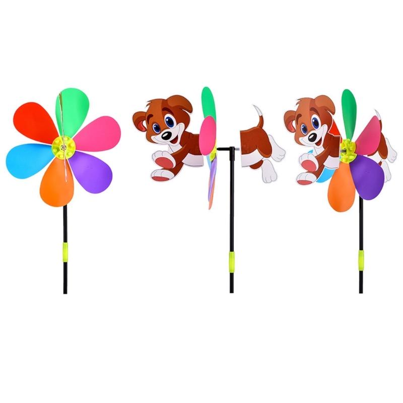 Garden Pinwheels Whirligigs Wind Spinners Windmill Toy for Kid Yard Lawn Decorations 3D Animal Decorative Garden Stakes